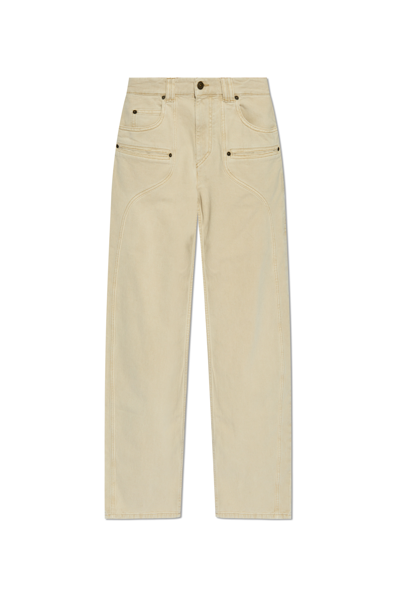 デニム・ジーパン ISABEL MARANT 'Betiane' jeans Beige Isabel Marant Betiane Yoked Wide-Leg Denim Jeans - Bergdorf